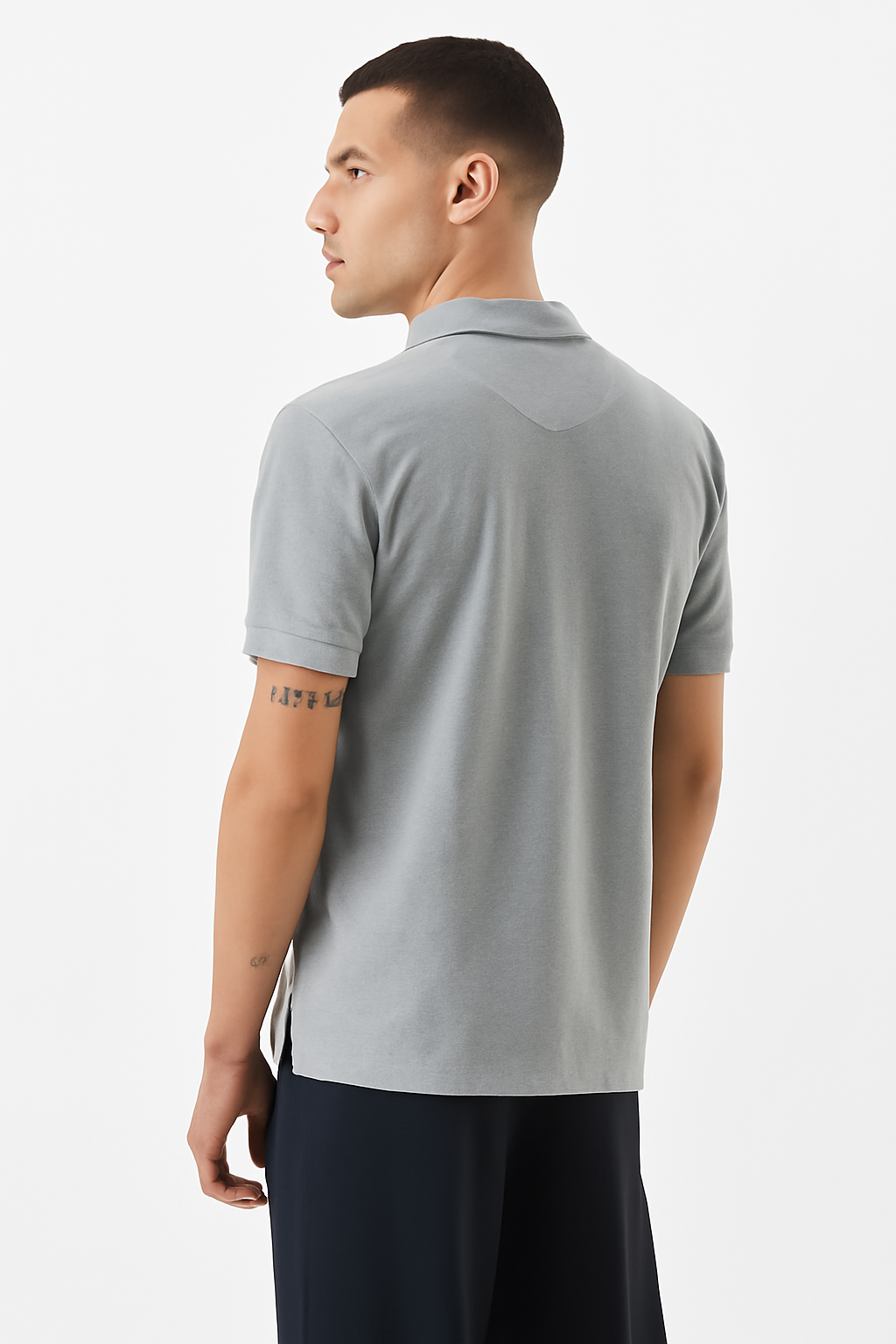 Men's Grey 100% Cotton 220 GSM Polo Tshirt