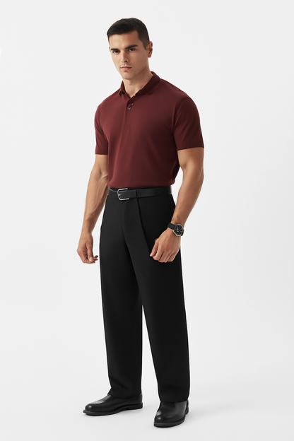 Men's Maroon 100% Cotton 220 GSM Polo Tshirt