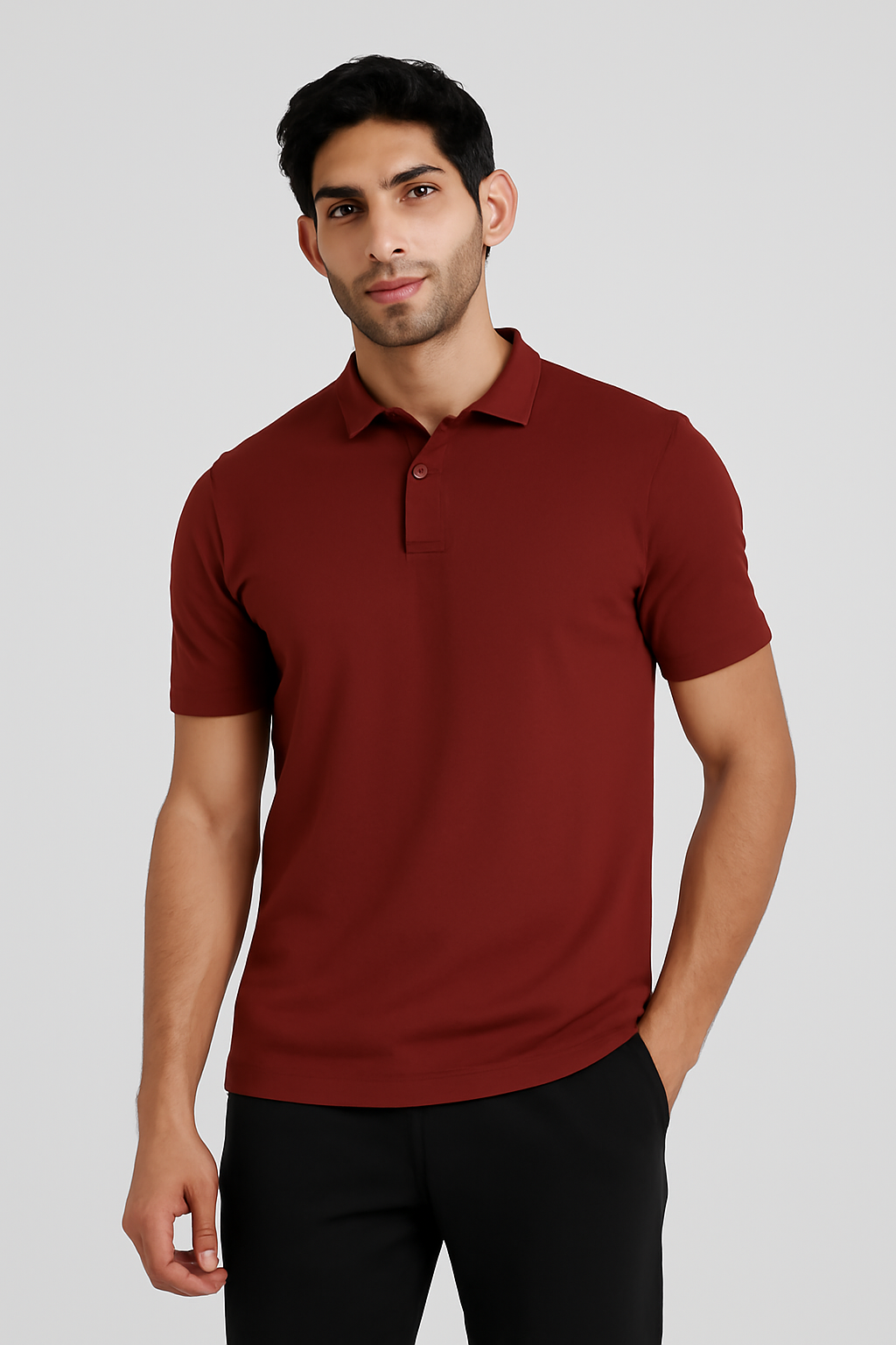 Men's Red 100% Cotton 220 GSM Polo Tshirt