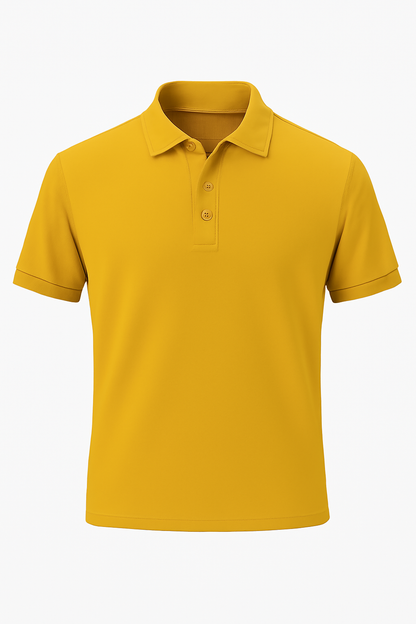 Men's Yellow 100% Cotton 220 GSM Polo Tshirt