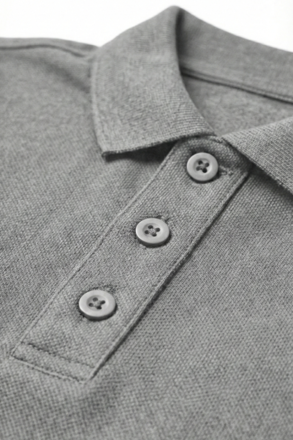Men's Grey Melange 100% Cotton Polo T-shirt