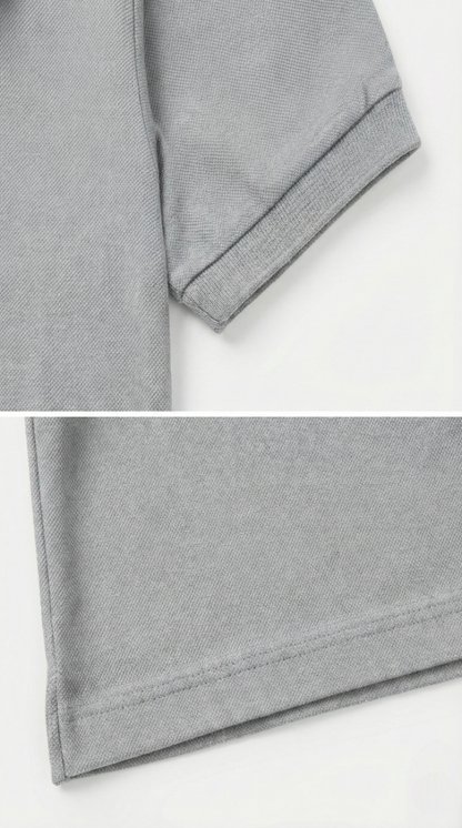 Men's Grey Melange 100% Cotton Polo T-shirt