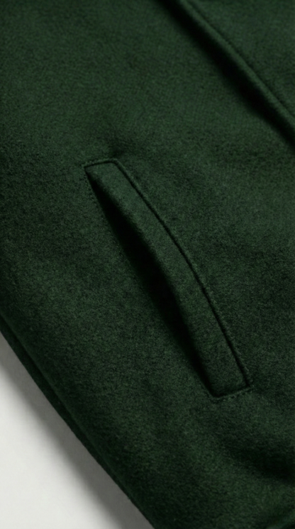 Kleeves Classic 100% Cotton Green Varsity Jacket