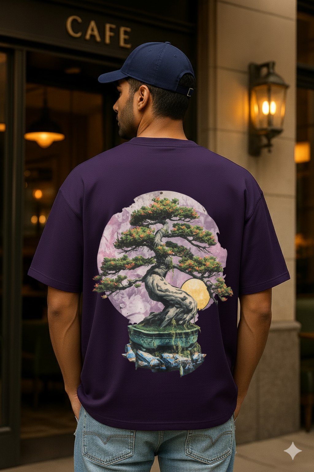 Oversized unisex purple streetwear tshirt India