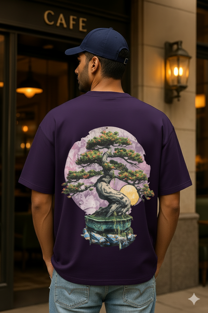 Oversized unisex purple streetwear tshirt India