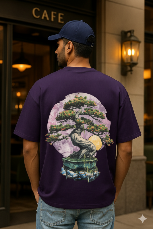 Oversized unisex purple streetwear tshirt India