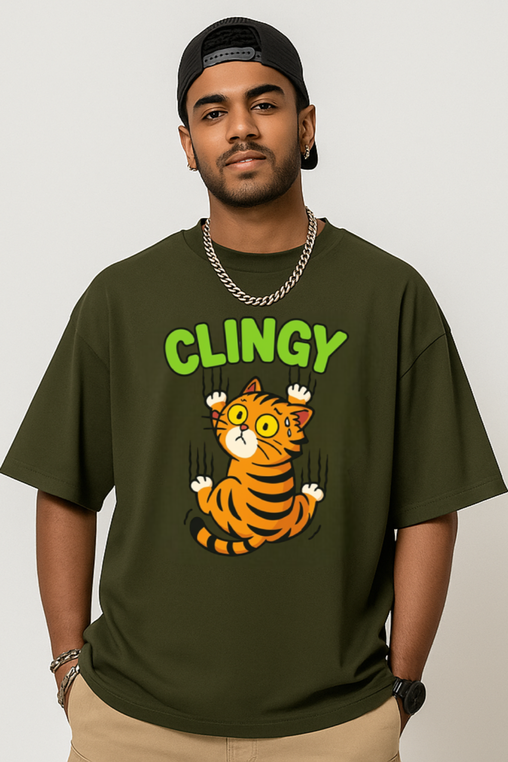 Clingy Oversized 100% Cotton 240 GSM T-Shirt – KLEEVES- Online