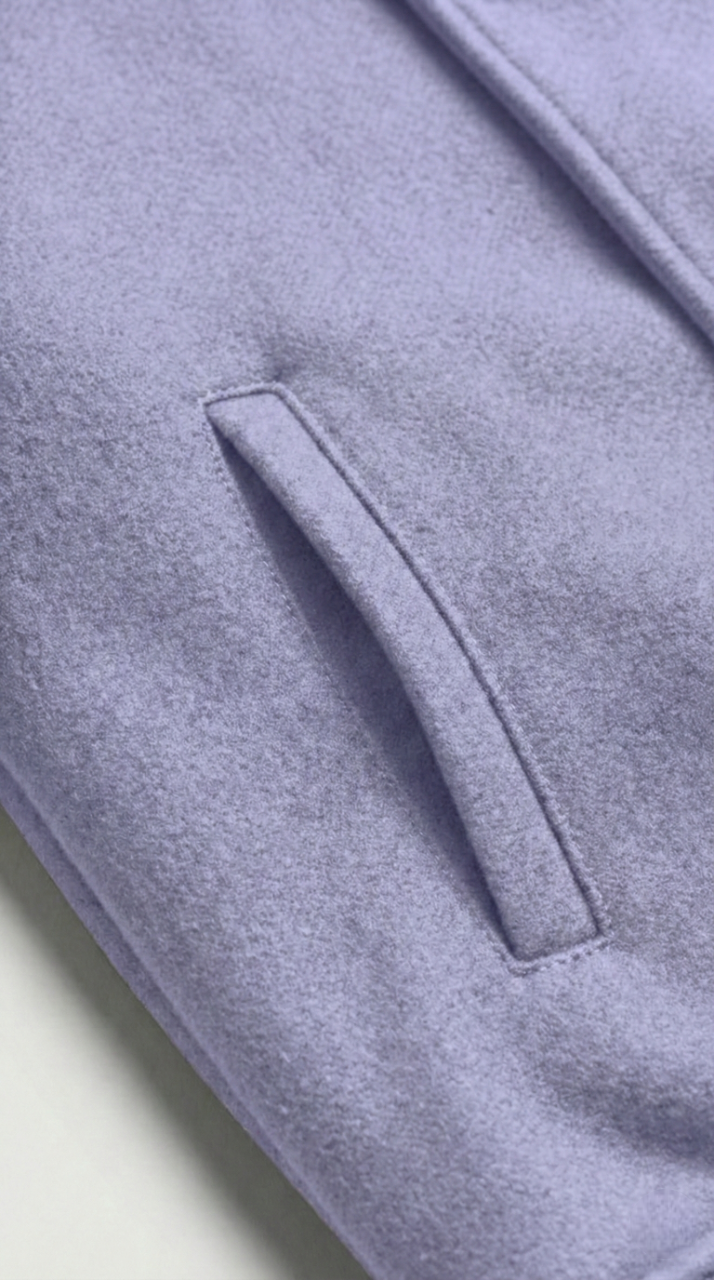 Kleeves Classic 100% Cotton Lavender Varsity Jacket