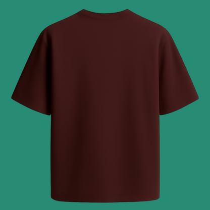 Oversized unisex maroon streetwear tshirt India
