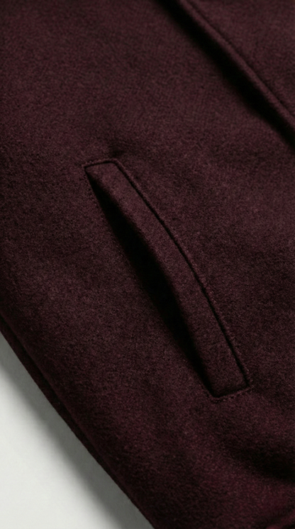 Kleeves Classic 100% Cotton Maroon Varsity Jacket
