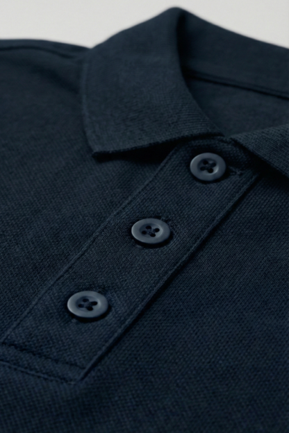 Men's Navy Blue 100% Cotton Polo T-shirt
