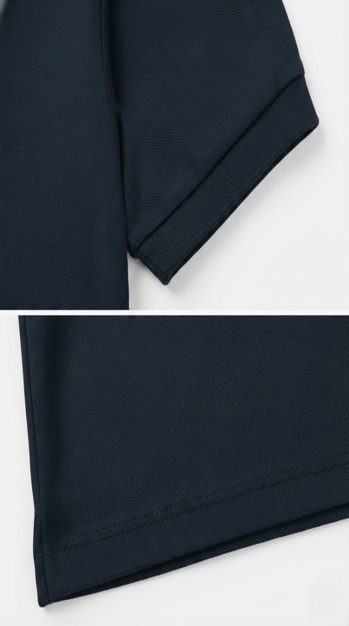 Men's Navy Blue 100% Cotton Polo T-shirt