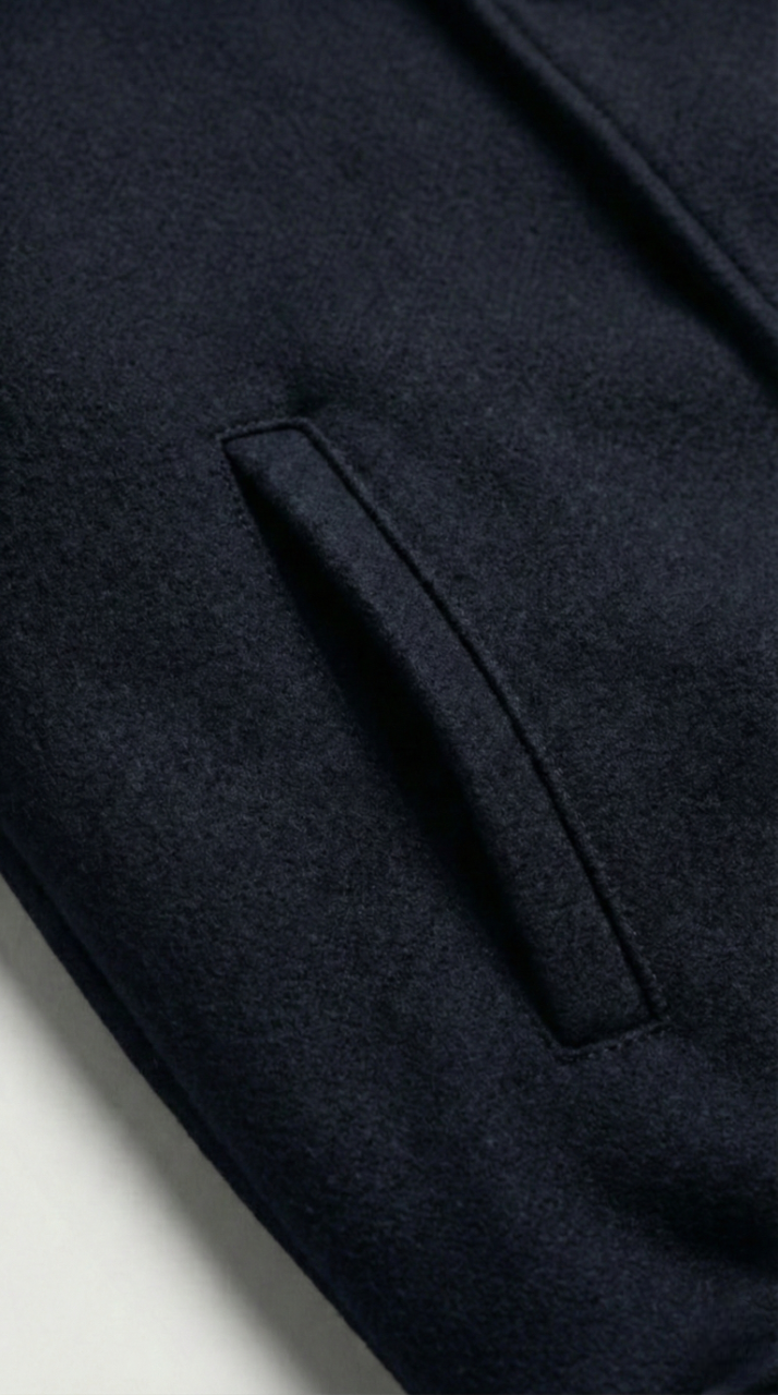 Kleeves Classic 100% Cotton Navy Blue Varsity Jacket