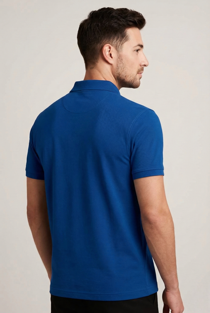 Men's Royal Blue 100% Cotton Polo T-shirt