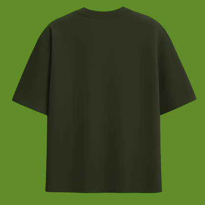 Oversized unisex olive green streetwear tshirt India