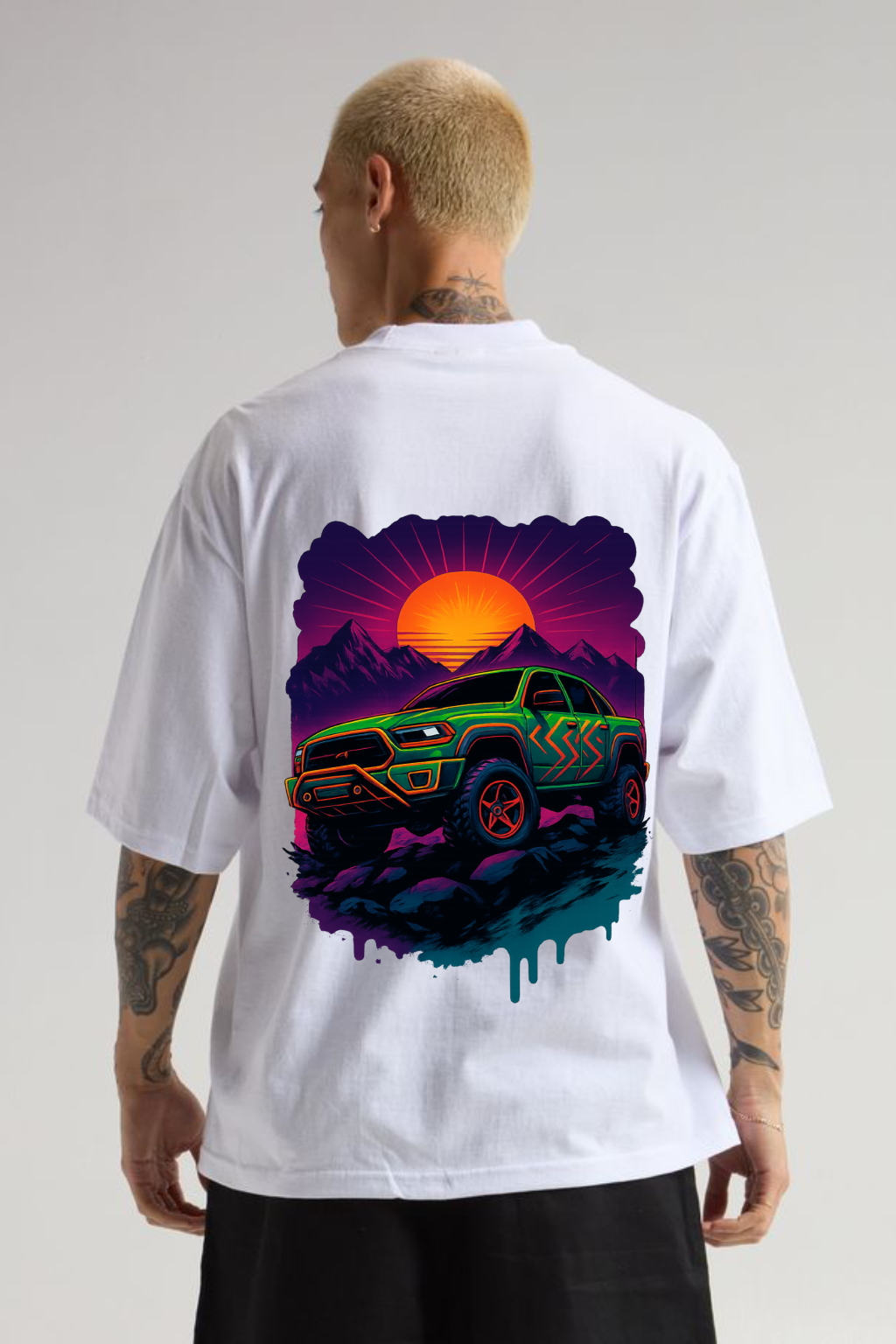 Oversized unisex white streetwear tshirt India