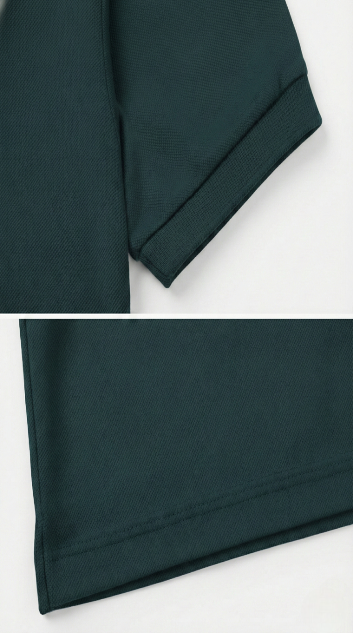 Men's Petrol Blue 100% Cotton Polo T-shirt