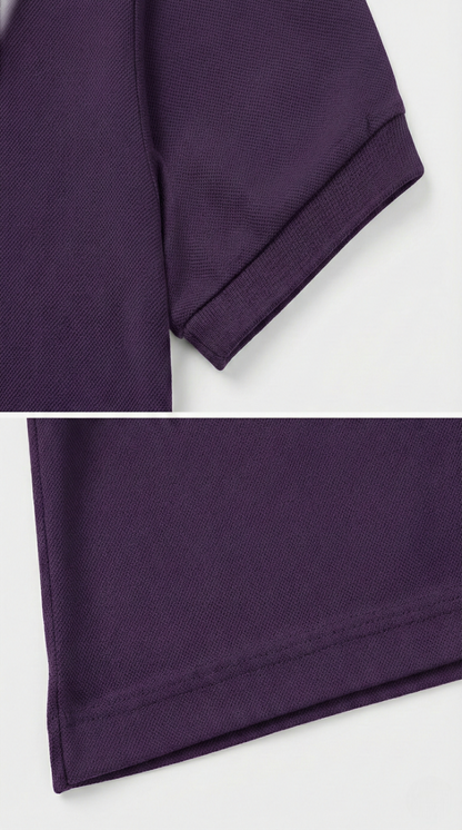 Men's Purple 100% Cotton Polo T-shirt