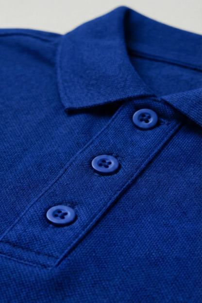 Men's Royal Blue 100% Cotton Polo T-shirt