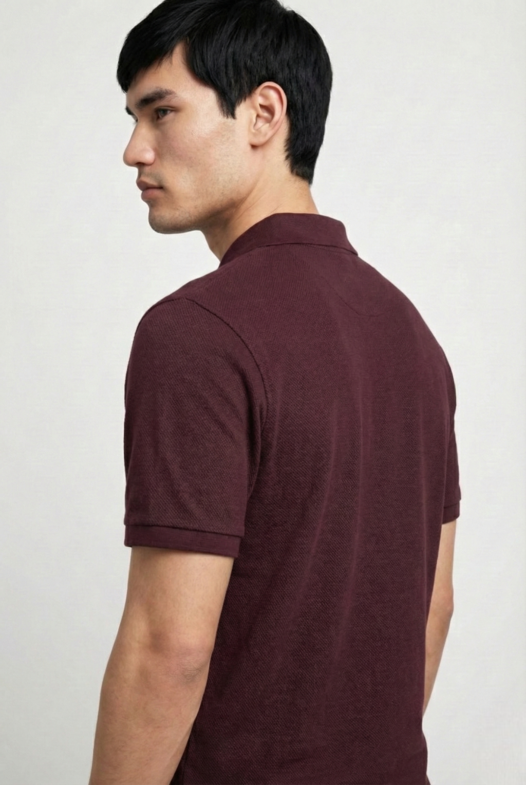 Men's Maroon 100% Cotton Polo T-shirt
