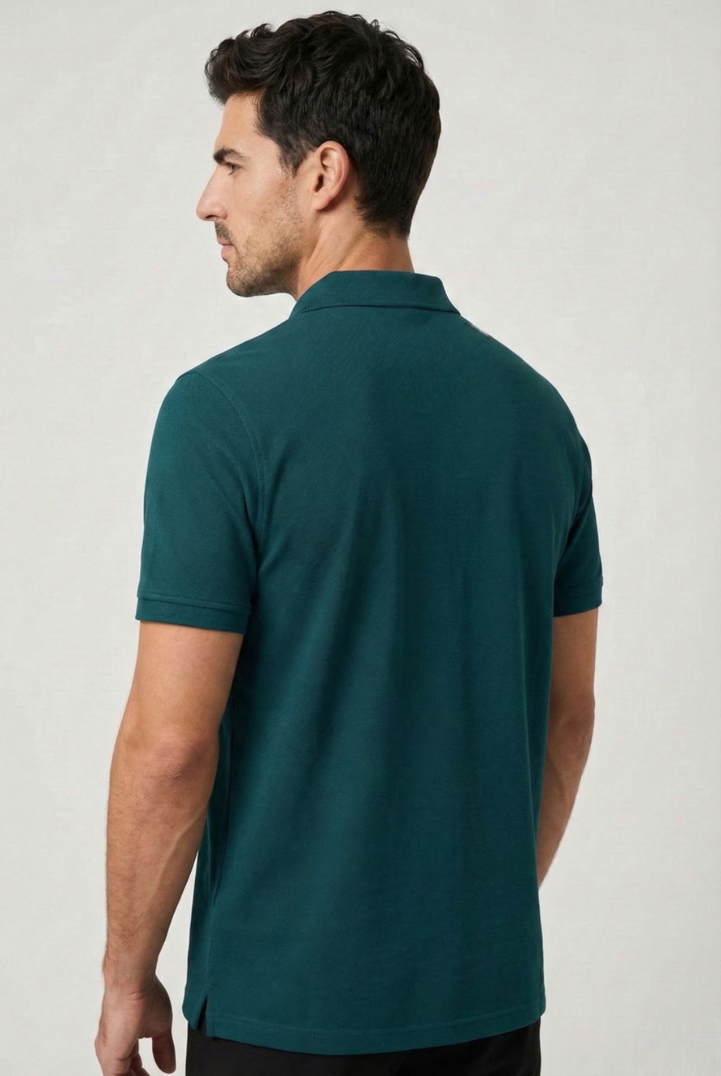 Men's Petrol Blue 100% Cotton Polo T-shirt