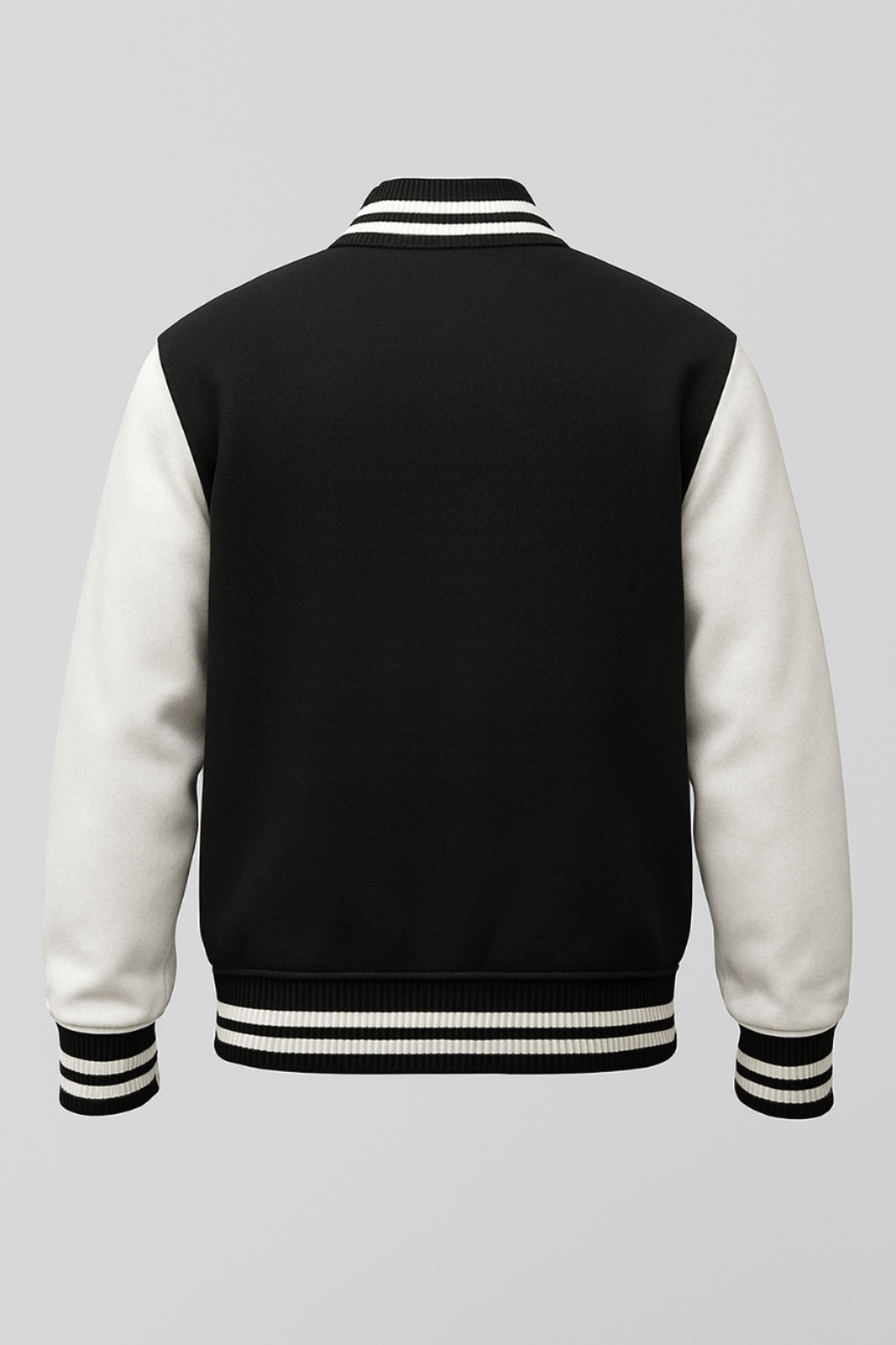 Kleeves Classic 100% Cotton 300 GSM Black Varsity Jacket