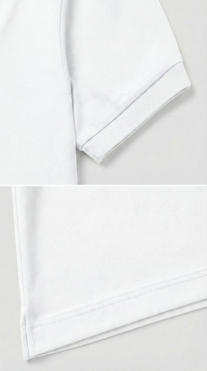 Men's White 100% Cotton Polo T-shirt
